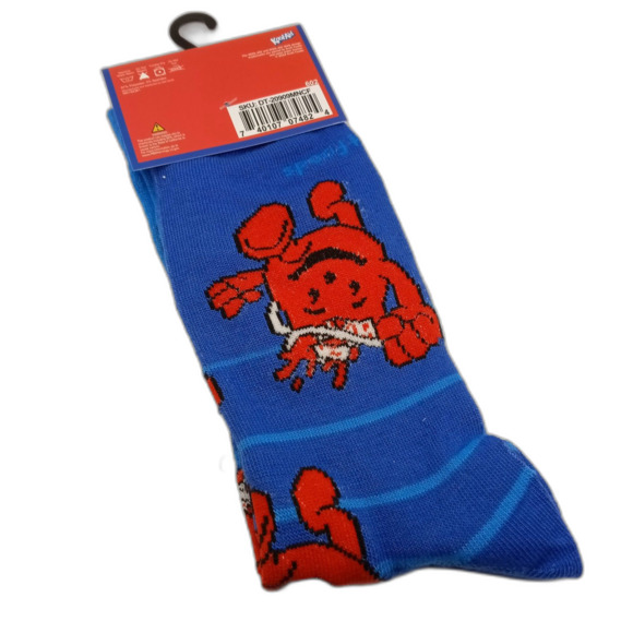 KOOL-AID Crew Socks Retro Captain Pitcher Novelty Blue Red Fits Men Shoe 6-12 - Picture 3 of 3